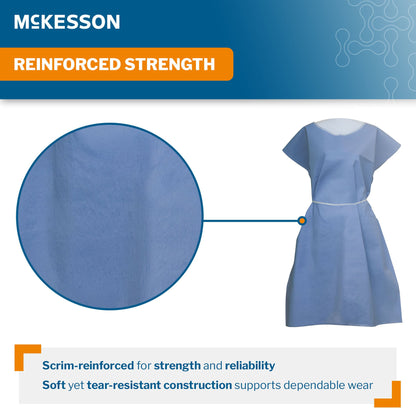 GOWN, EXAM SCRIM REINF BLU OSFM (25/CS)