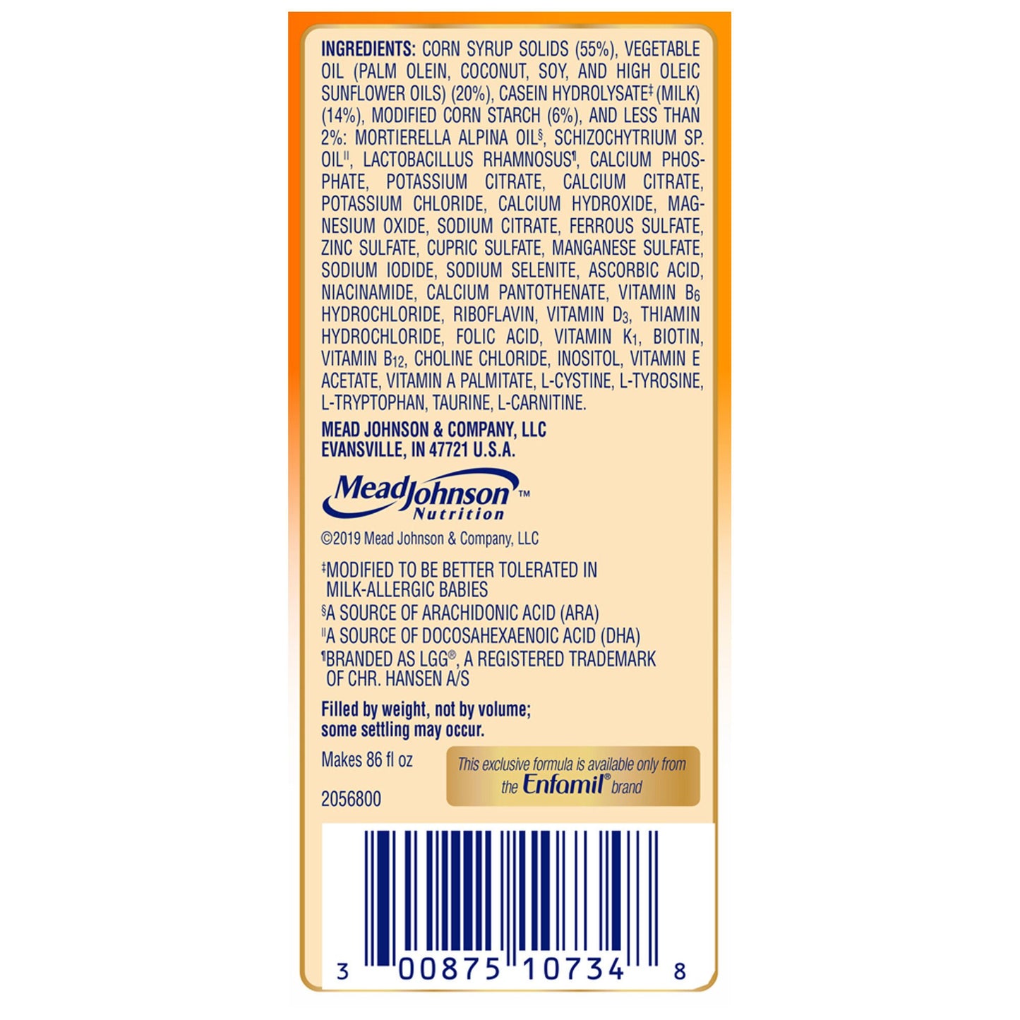 ENFAMIL, NUTRAMIGEN W/ENFLORA LGG UNFLAVORED (6/CS)
