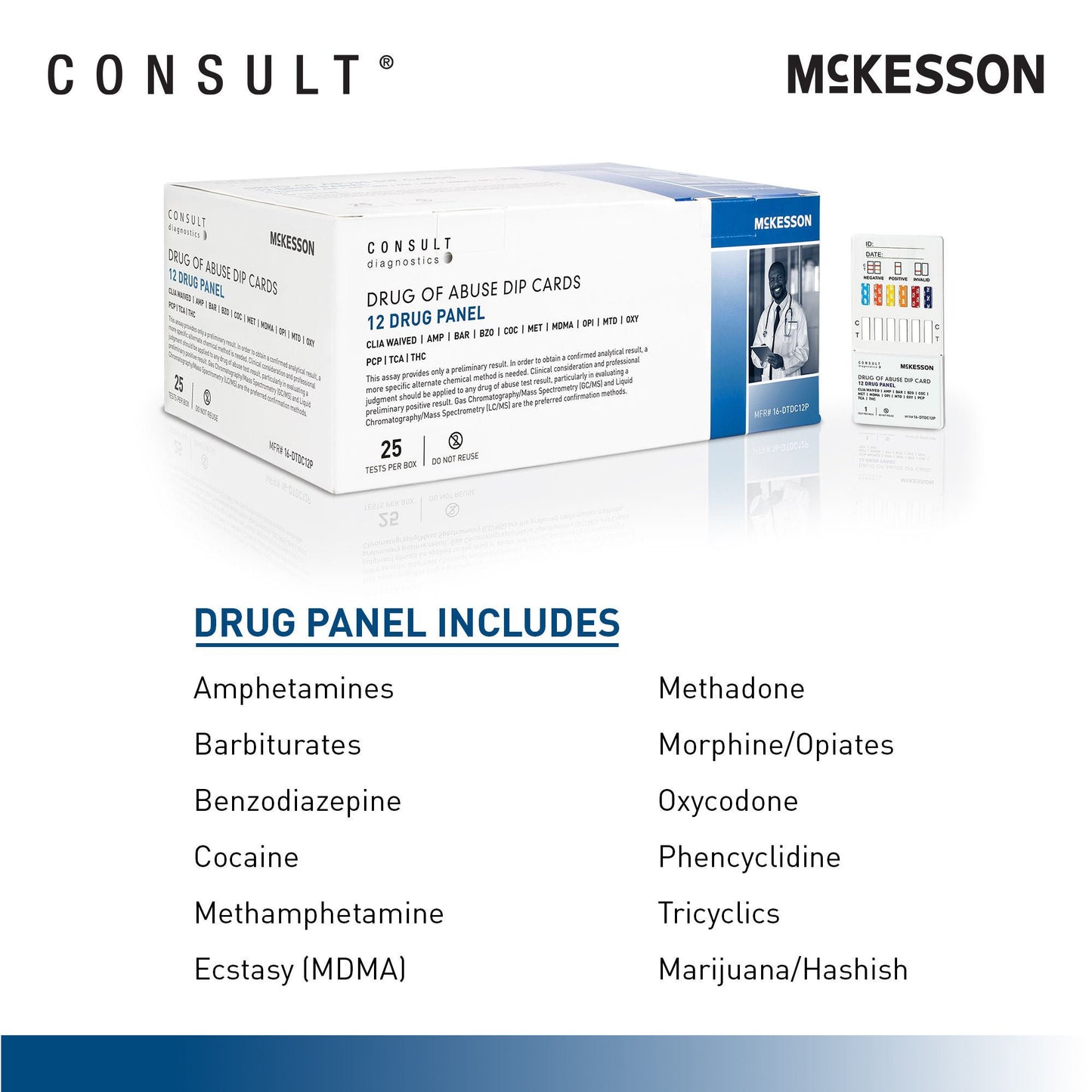 TEST KIT, DRUG DIPCARD 12PANELWAIVED (25/BX 20BX/CS)