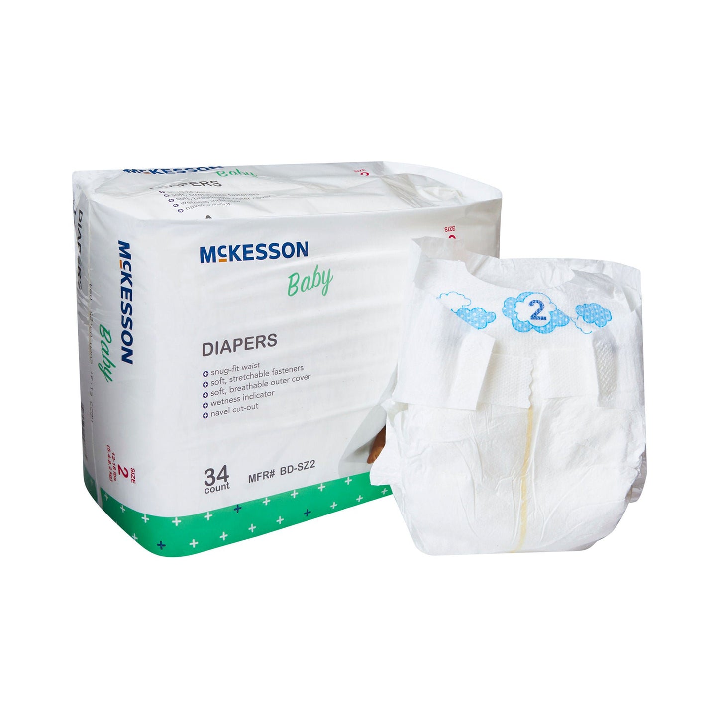 DIAPER, BABY SZ2 12-18 LBS (34/BG 4BG/CS)