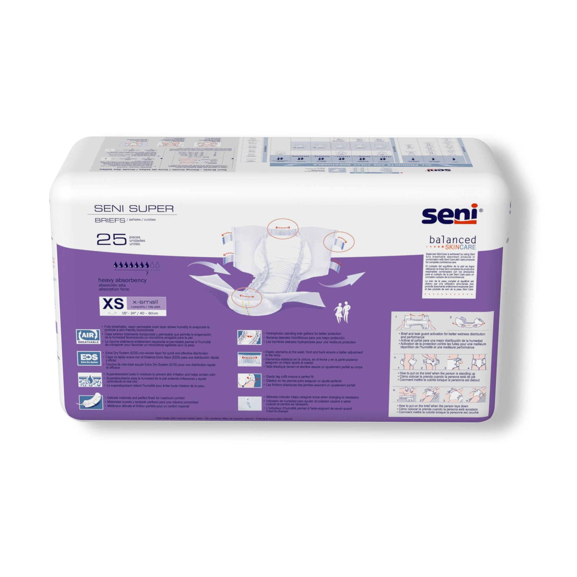 Seni® Super Heavy Absorbency Incontinence Brief, Extra Small