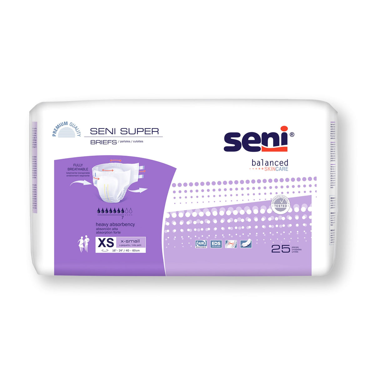 Seni® Super Heavy Absorbency Incontinence Brief, Extra Small