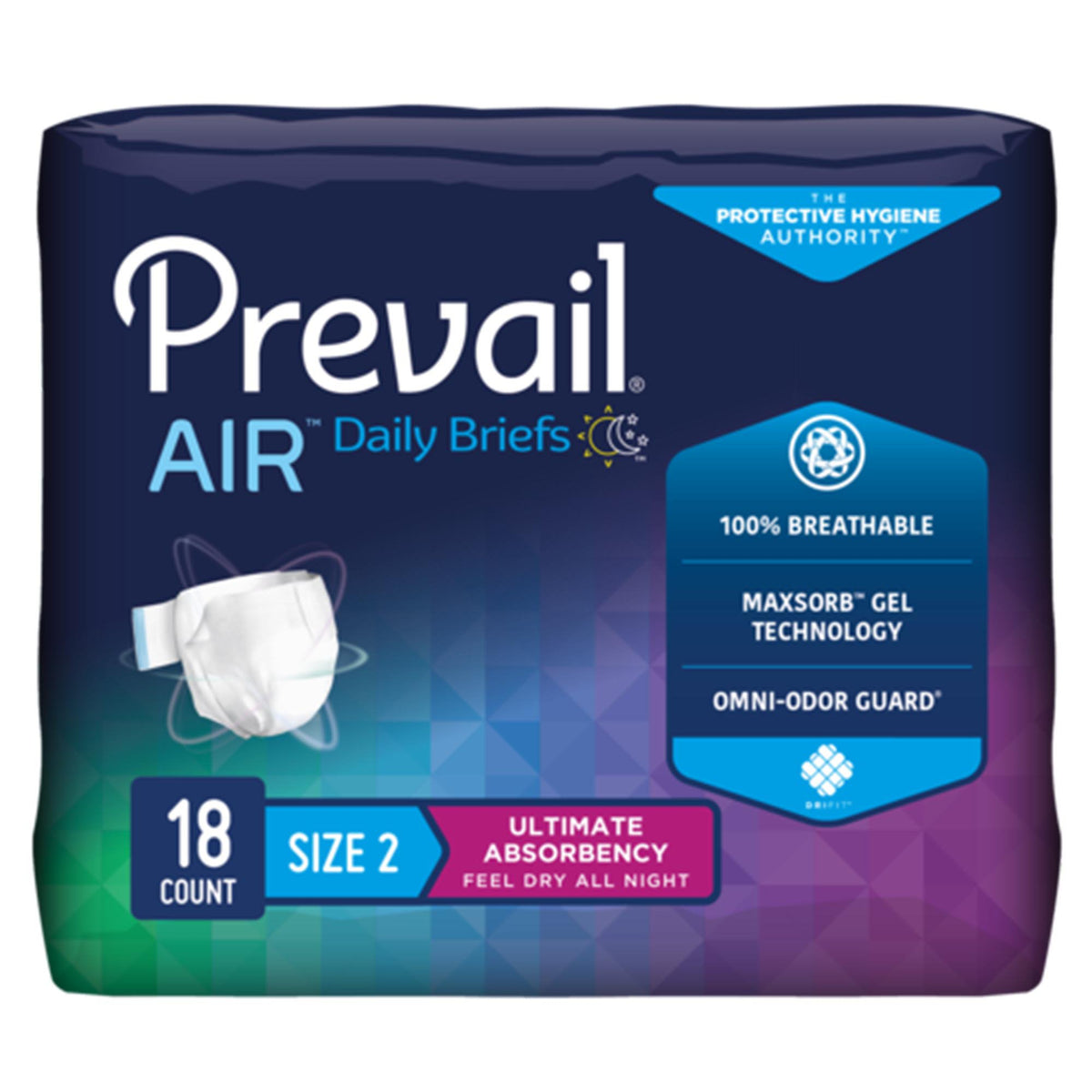 Prevail® Air Plus Daily Briefs, Size 2