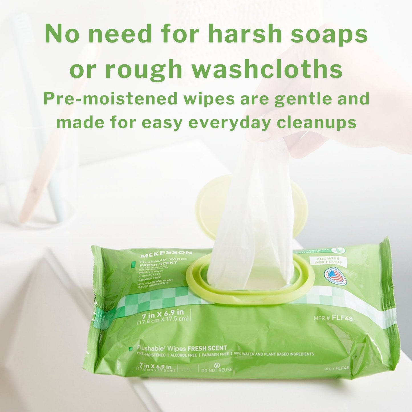 WIPE, WET FLUSHABLE UNSCNTED SFT PK W/LID (48/PK 12PK/CS)