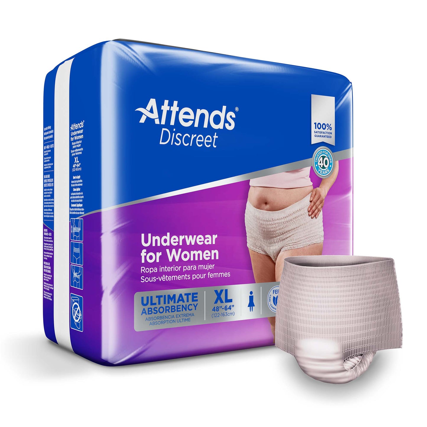 UNDERWEAR, DISCREET ATTENDS FML XLG (16/BG 4BG/CS)