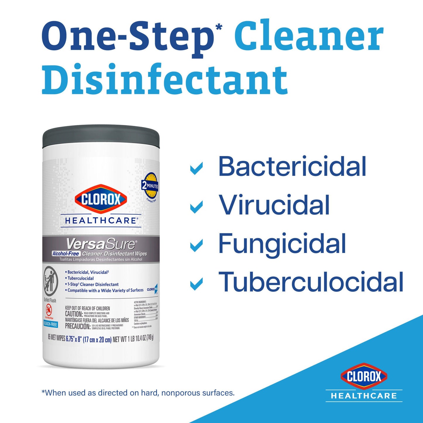 WIPE, DISINFECTANT VERSASURE ALCOHOL FREE (110/CT 2CT/CS)
