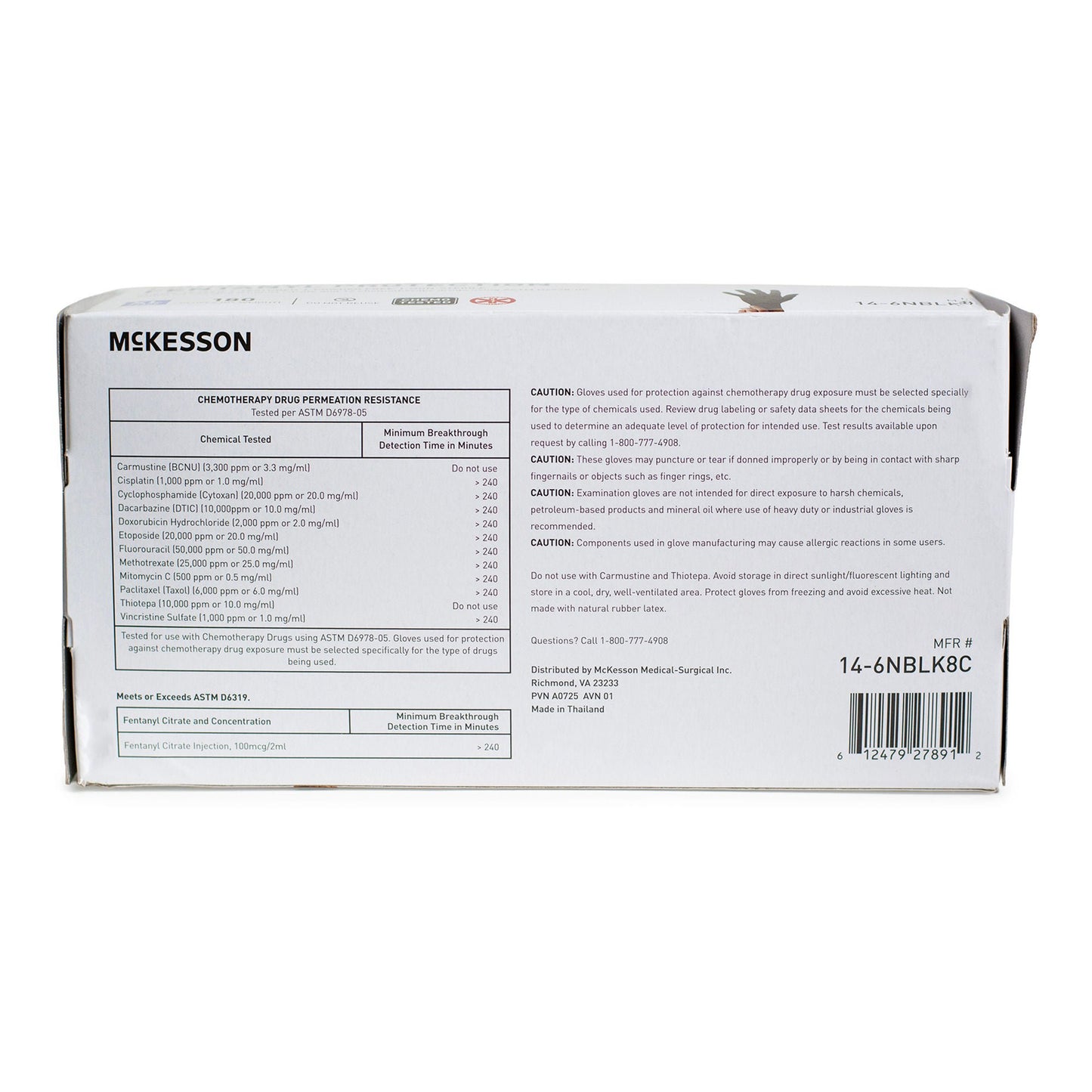 GLOVE, EXAM NTRL XLG N/S CHEMO BLK (180/BX 10BX/CS)