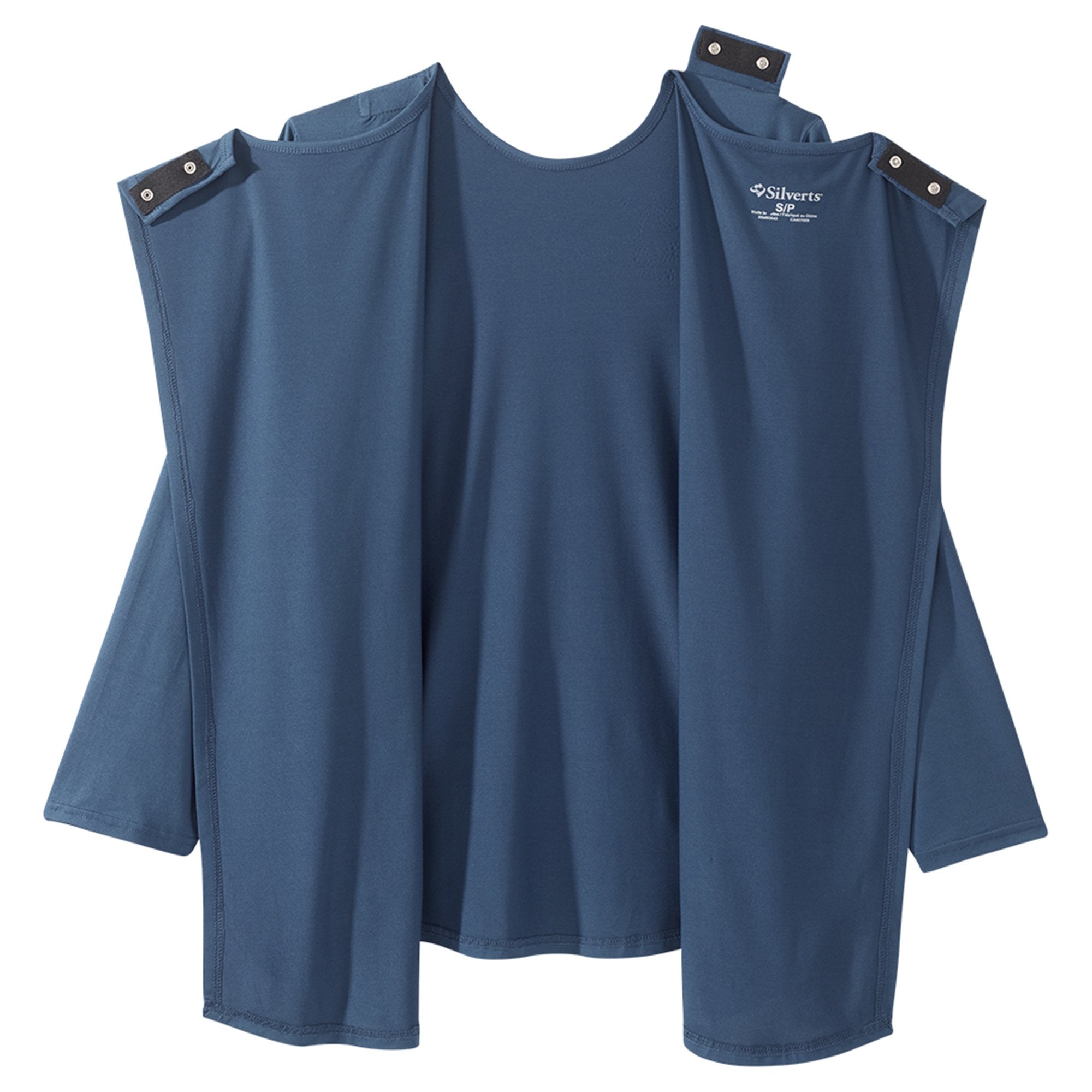 Silverts® Open Back Adaptive Shirt, Large, Navy Blue