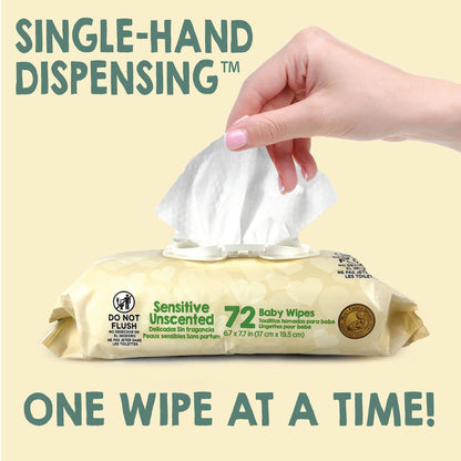WIPES, QUITED BABY CUTIES SENSITIVE UNSCENTED (72/PK 12PK/CS