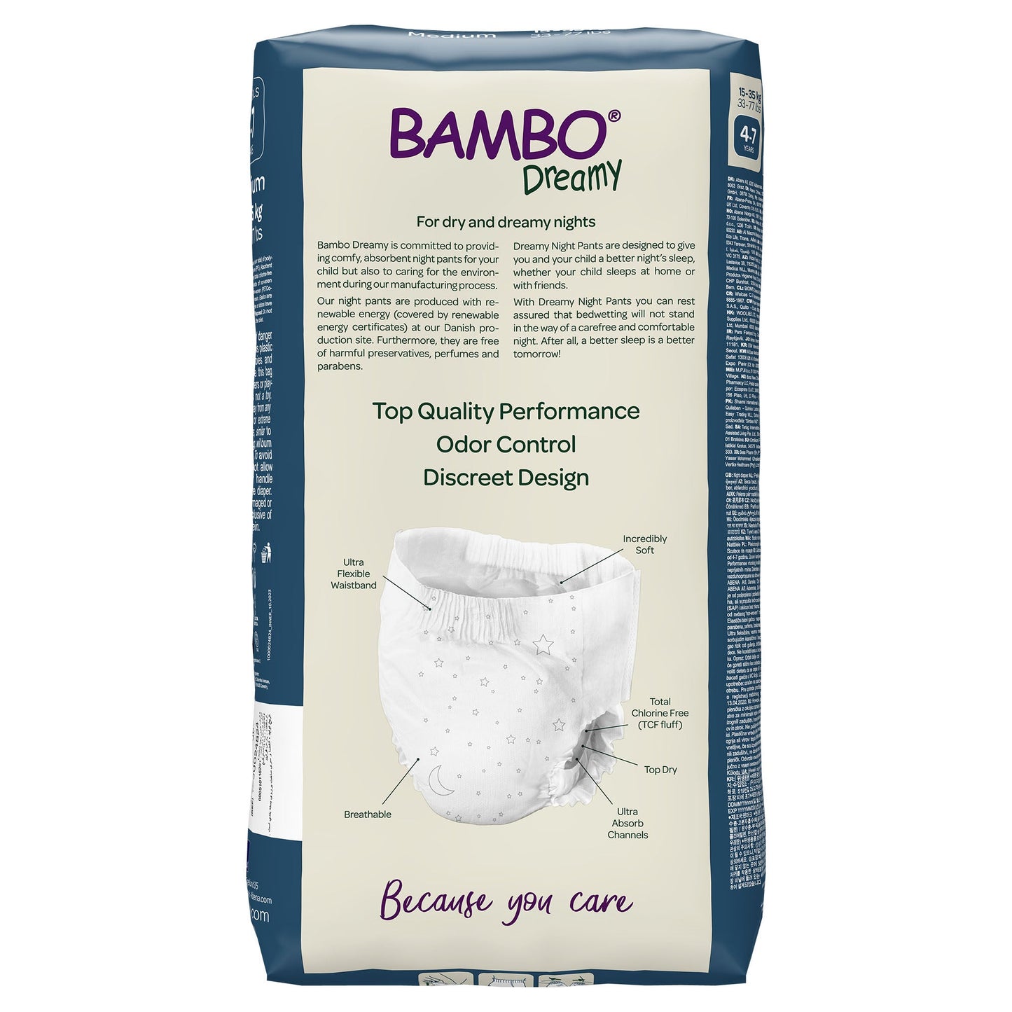PANTS, TRAINING BAMBO NATURE DREAMY 4-7YRS (10/PK 6PK/CS)
