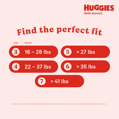 DIAPER, HUGGIES LITTLE MOVERS SZ7 (14/PK 4PK/CS)