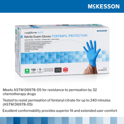GLOVE, EXAM NTRL P/F MED N/S CHEMO 6.8C (100BX 10BX/CS)
