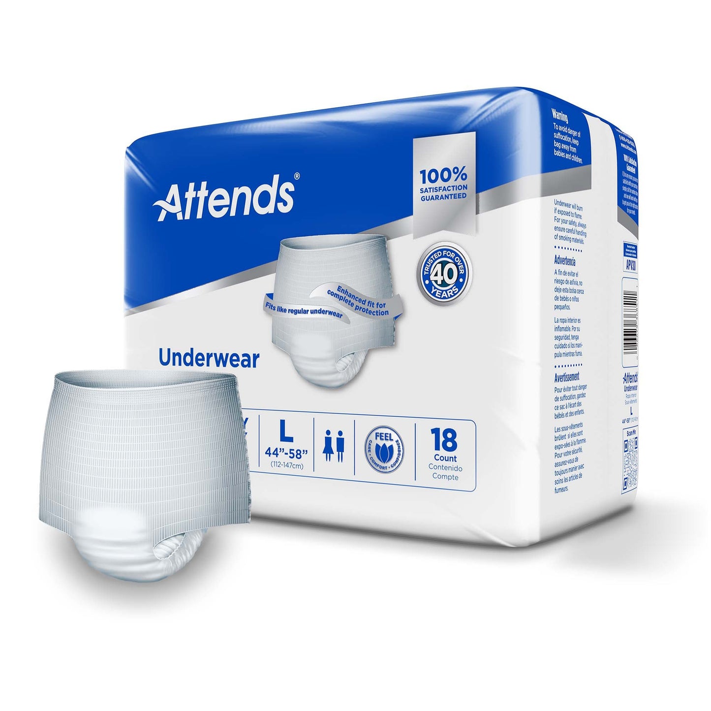 UNDERWEAR, CARE LG (18/BG 4BG/CS)