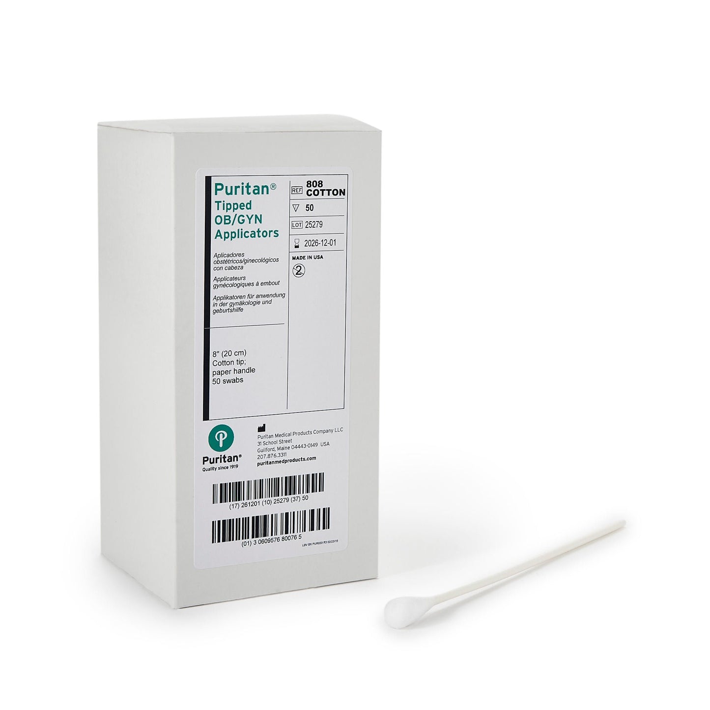 SWAB, OB/GYN CTNTP N/S 8" (50/BX)