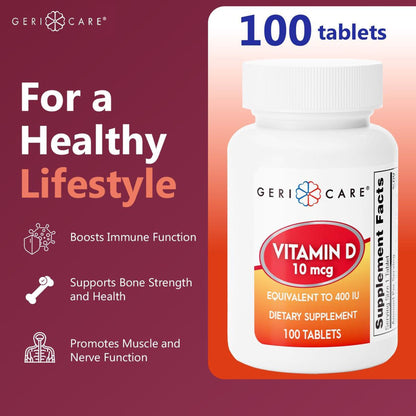 VITAMIN D, TAB 10MCG 400IU (100/BT)