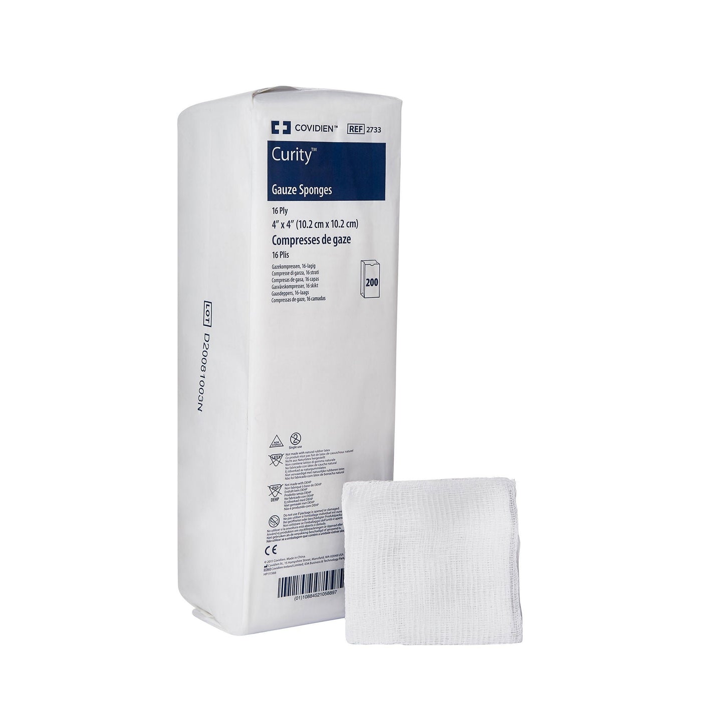 SPONGE, GAUZE 16PLY 4"X4" (200/BG)