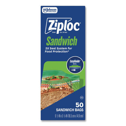 BAG, SANDWICH ZIPLOC STORAGE (50/BX 12BX/CS)