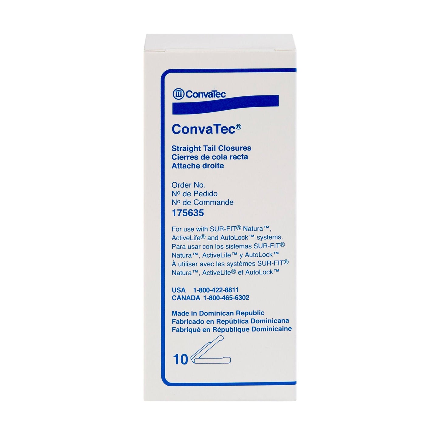 TAIL CLOSURE, DRN POUCH (10/BX)