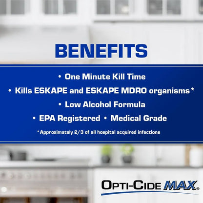 WIPE, DISINFECTANT OPTI-CIDE MAX 6"X6 3/4" (160/CT 12CT/CS)