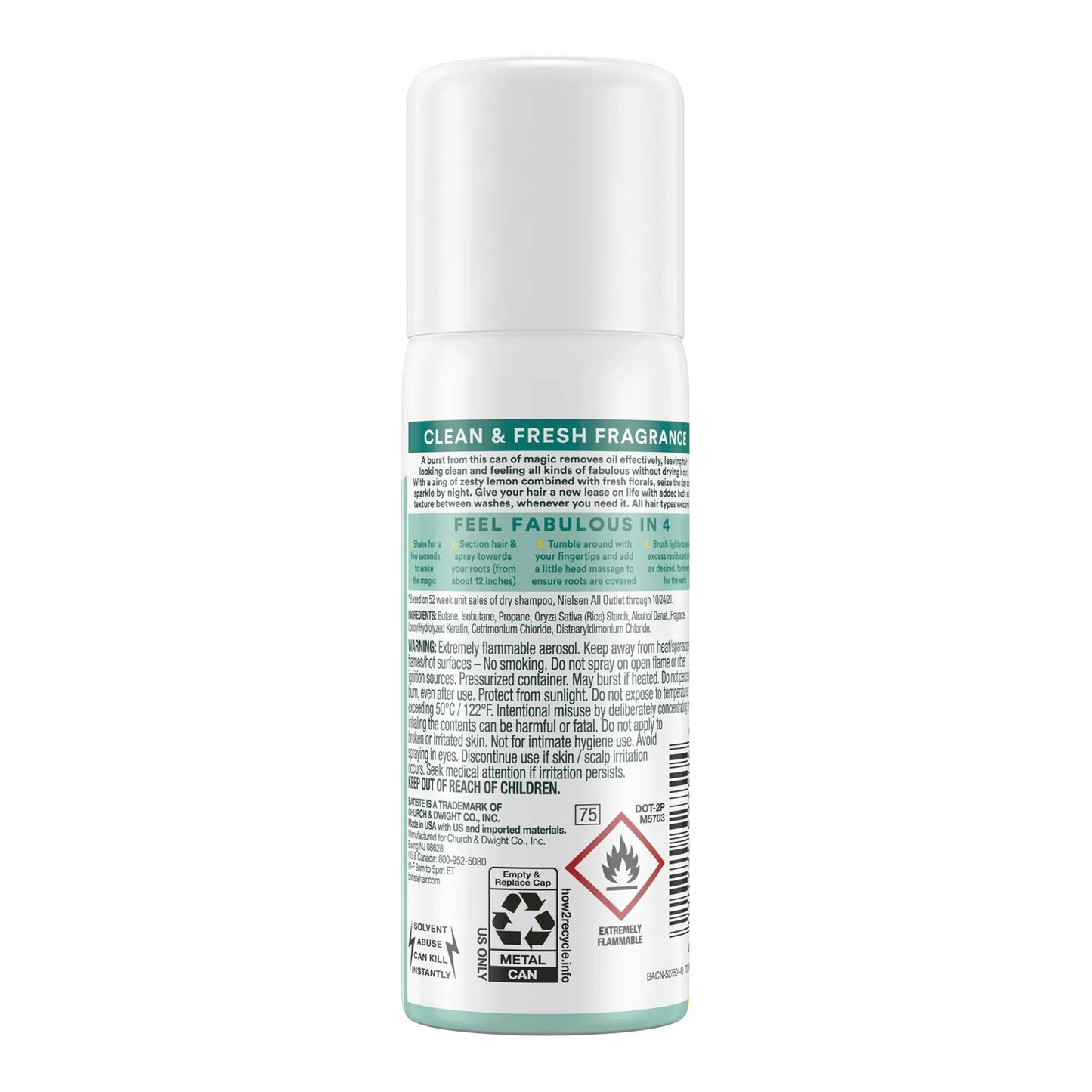 SHAMPOO, DRY BATISTE ORIGINAL SCENT 1.6OZ (6/CS)