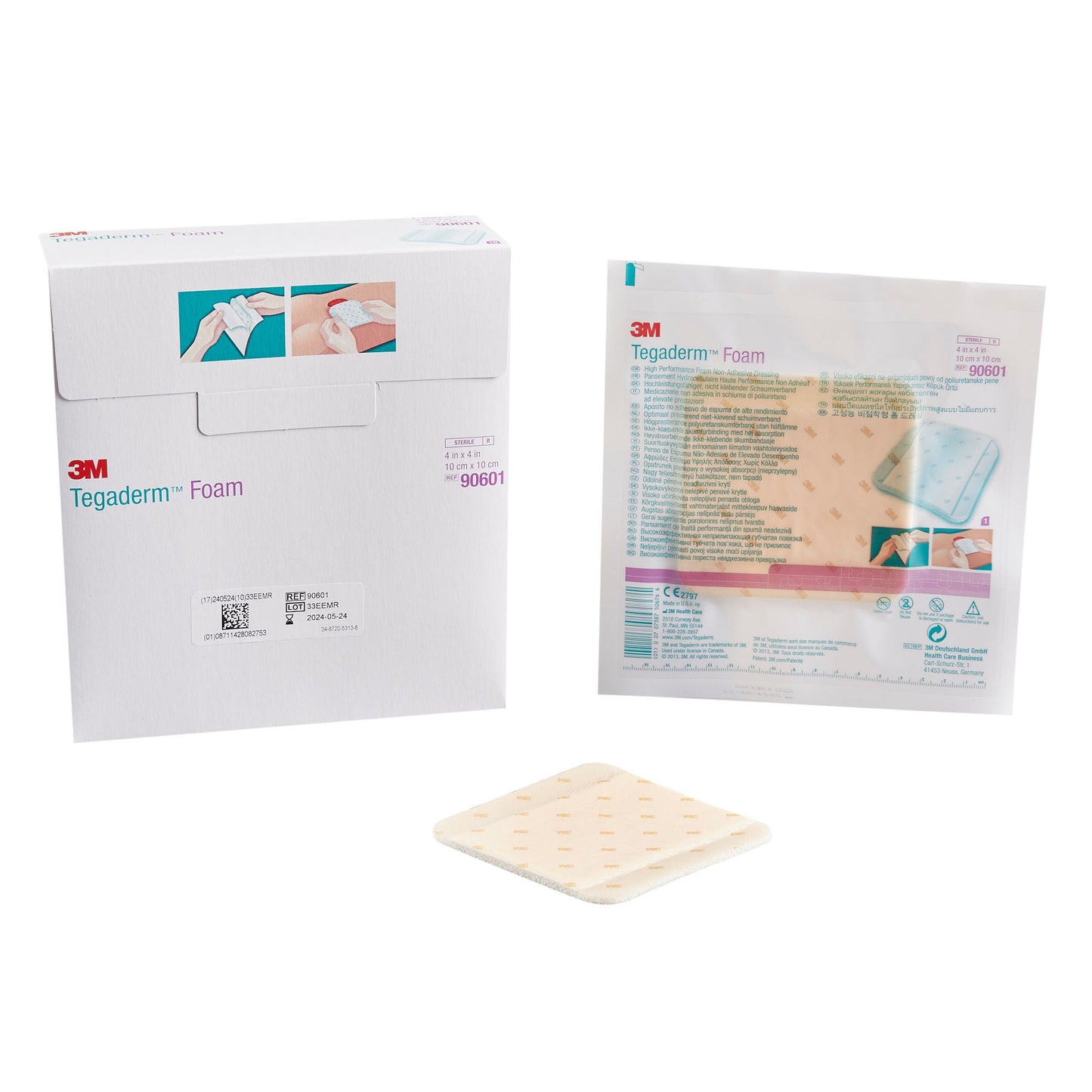DRESSING, TEGADERM FOAM 4"X4" (10/BX 4BX/CS) 3M