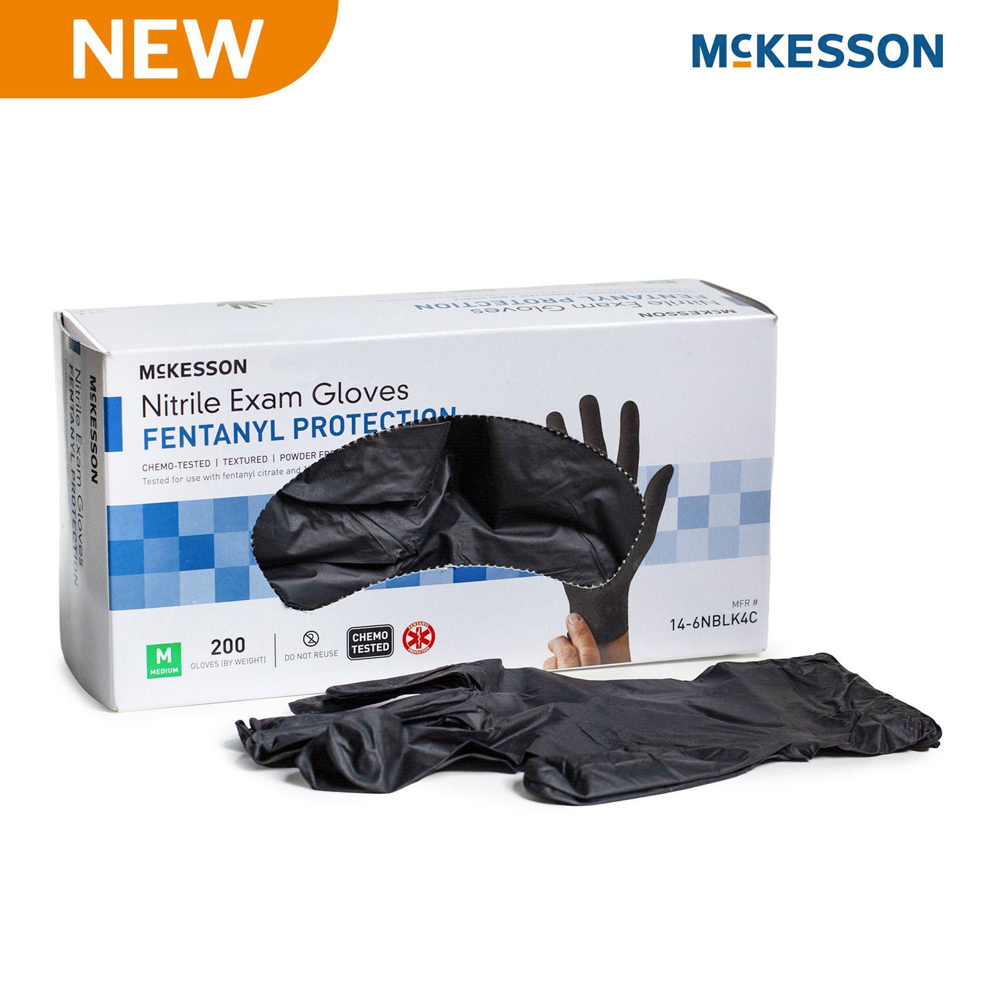 GLOVE, EXAM NTRL MED N/S CHEMO BLK (200/BX 10BX/CS)