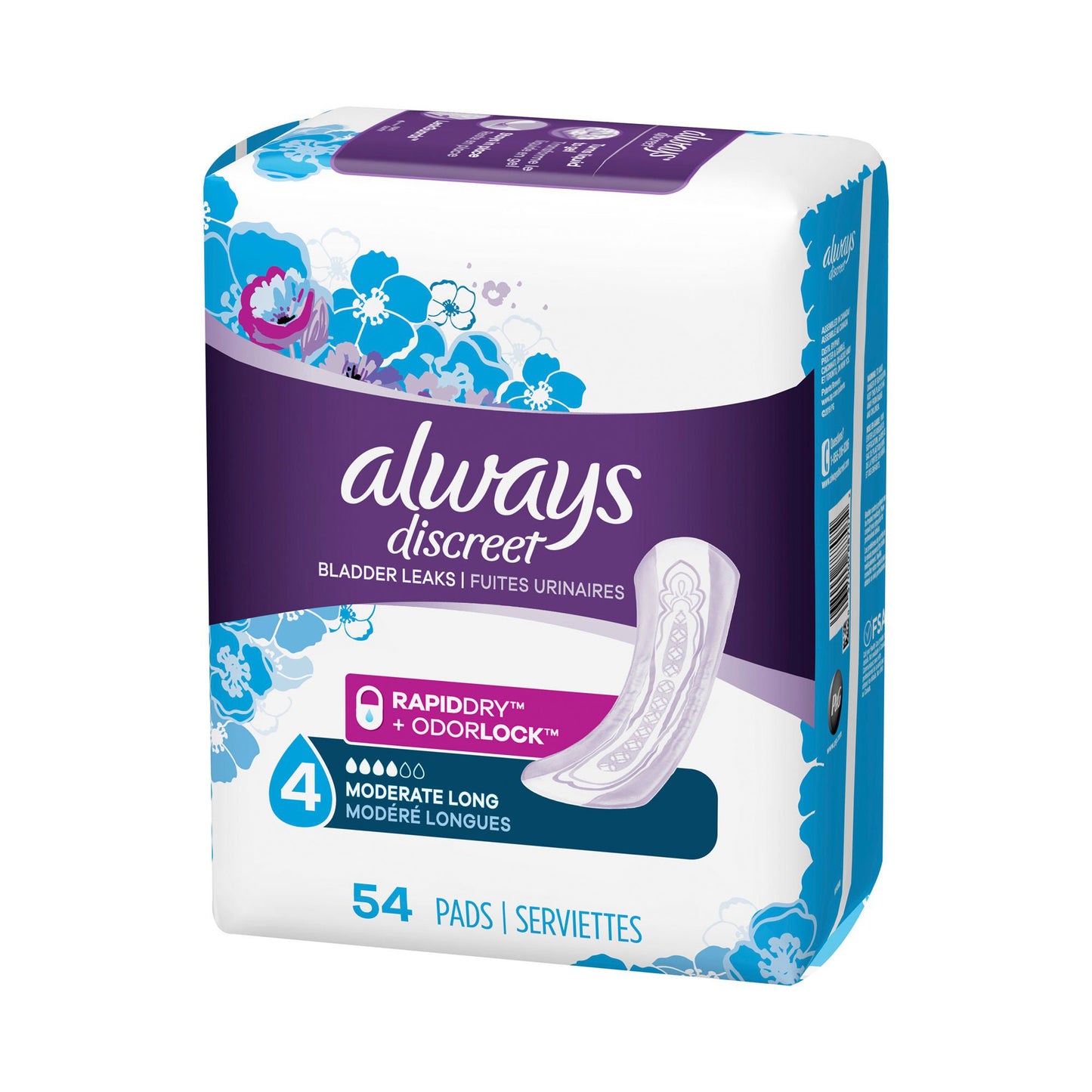 PAD, INCONTINENCE ALWAYS DISCREET LNG (54/PK 3PK/C