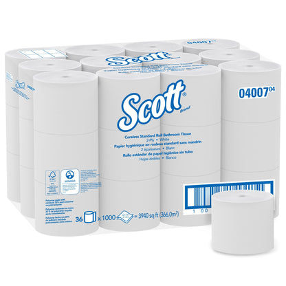 TISSUE, TOILET CORELESS WHT (36RL/CS) KIMCON