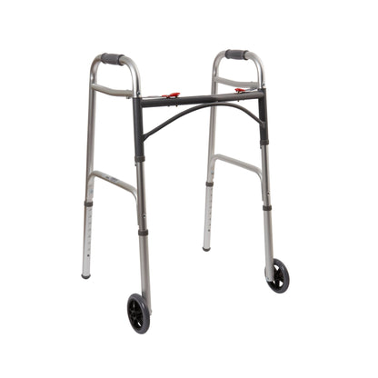 WALKER, FLD ALUM W/5" WHLS ADLT 350LBS (4/CS)