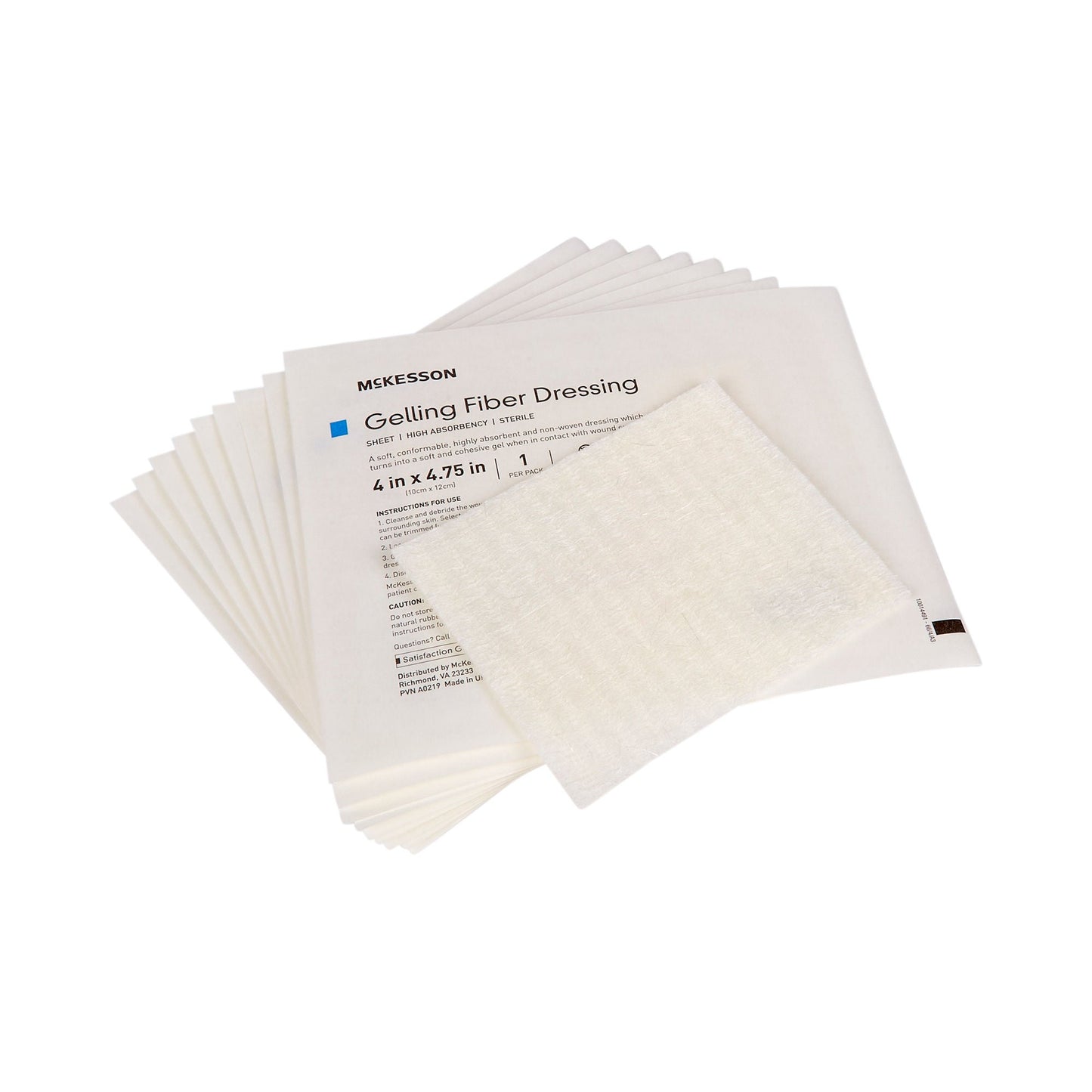 DRESSING, WOUND GELLING FIBER HIGH-ABSRB 4"X4 3/4" (10/BX)