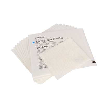 DRESSING, WOUND GELLING FIBER HIGH-ABSRB 4"X4 3/4" (10/BX)