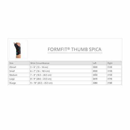 THUMB SPLINT, SPICA FORMFIT RTSM 8"
