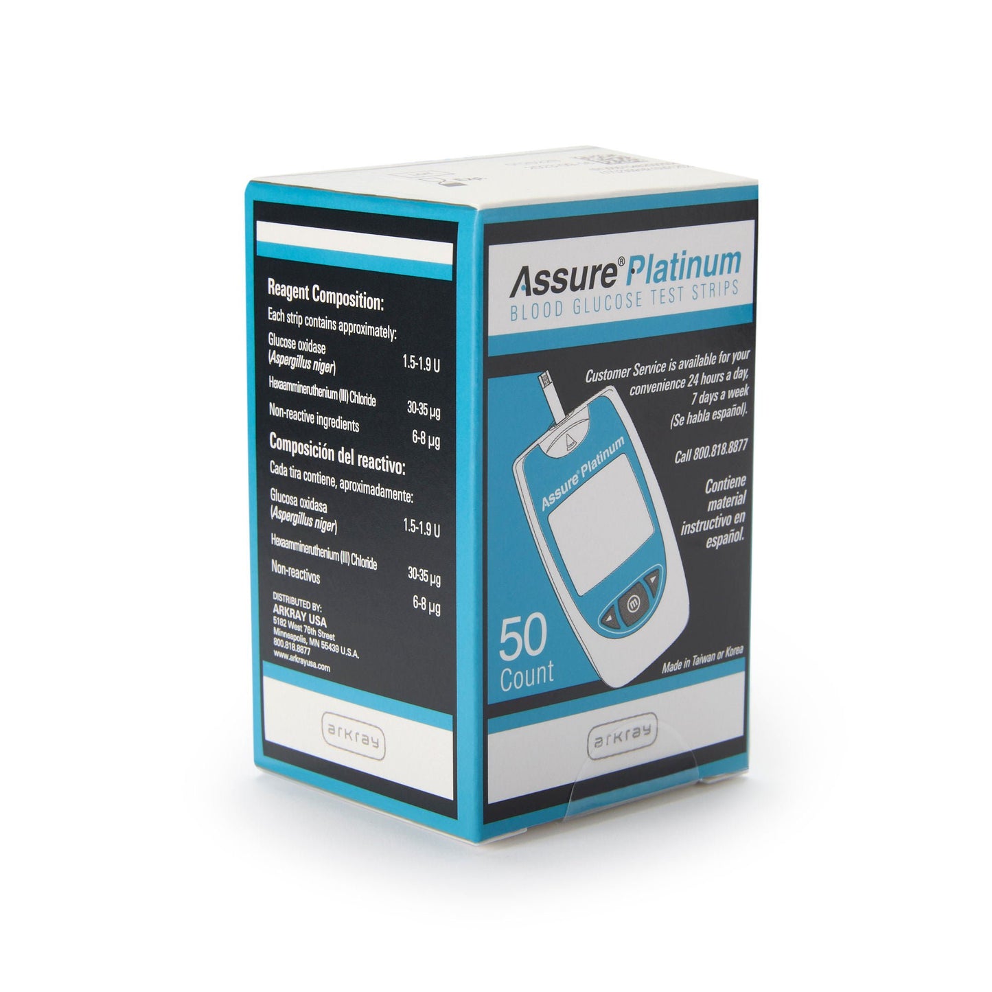 TEST STRIP, BLD GLUCOSE ASSUREPLATINUM (50/BX 12BX/CS)