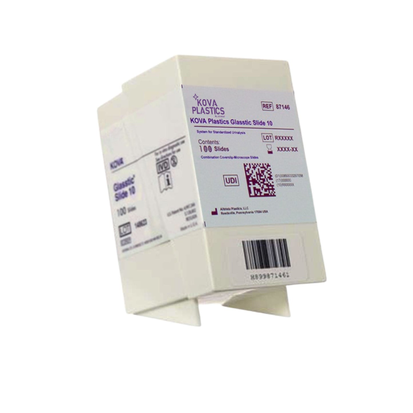 SLIDE, KOVA GLASSTIC 10 (100/PK)