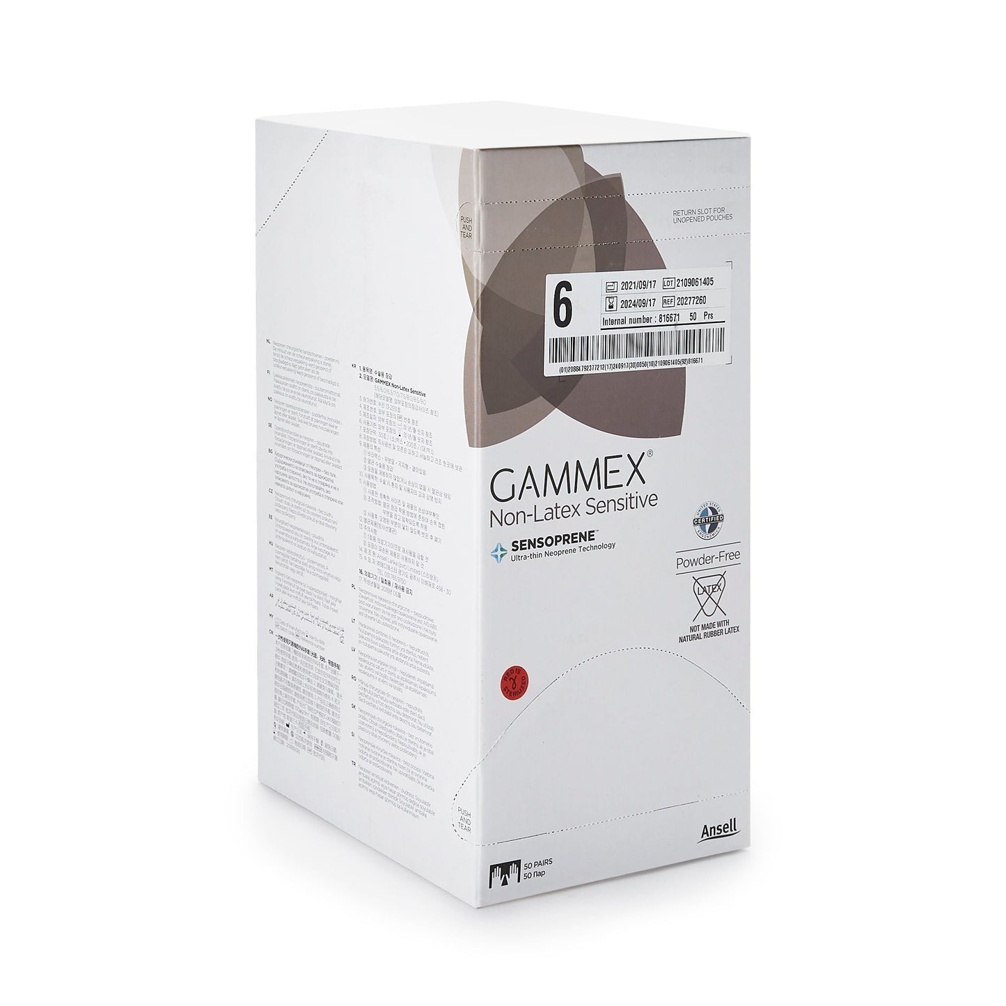 GLOVE, SURG PLYCHPRN 6.0 STR2 SMTH CHEMO (50PR/BX 4BX/CS)