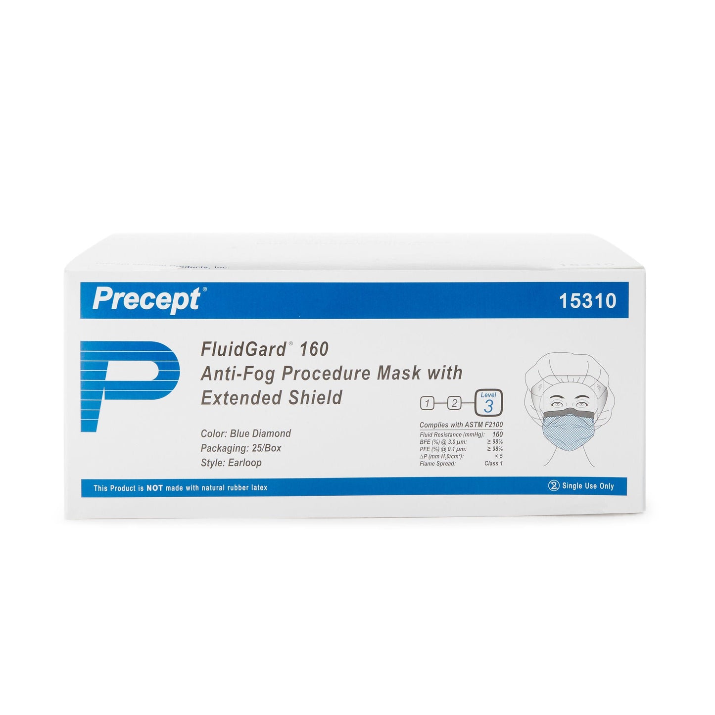 MASK, PROC W/EYESHLD LOOPS ASTM3 ANTIFOG (25/BX 4BX/CS)