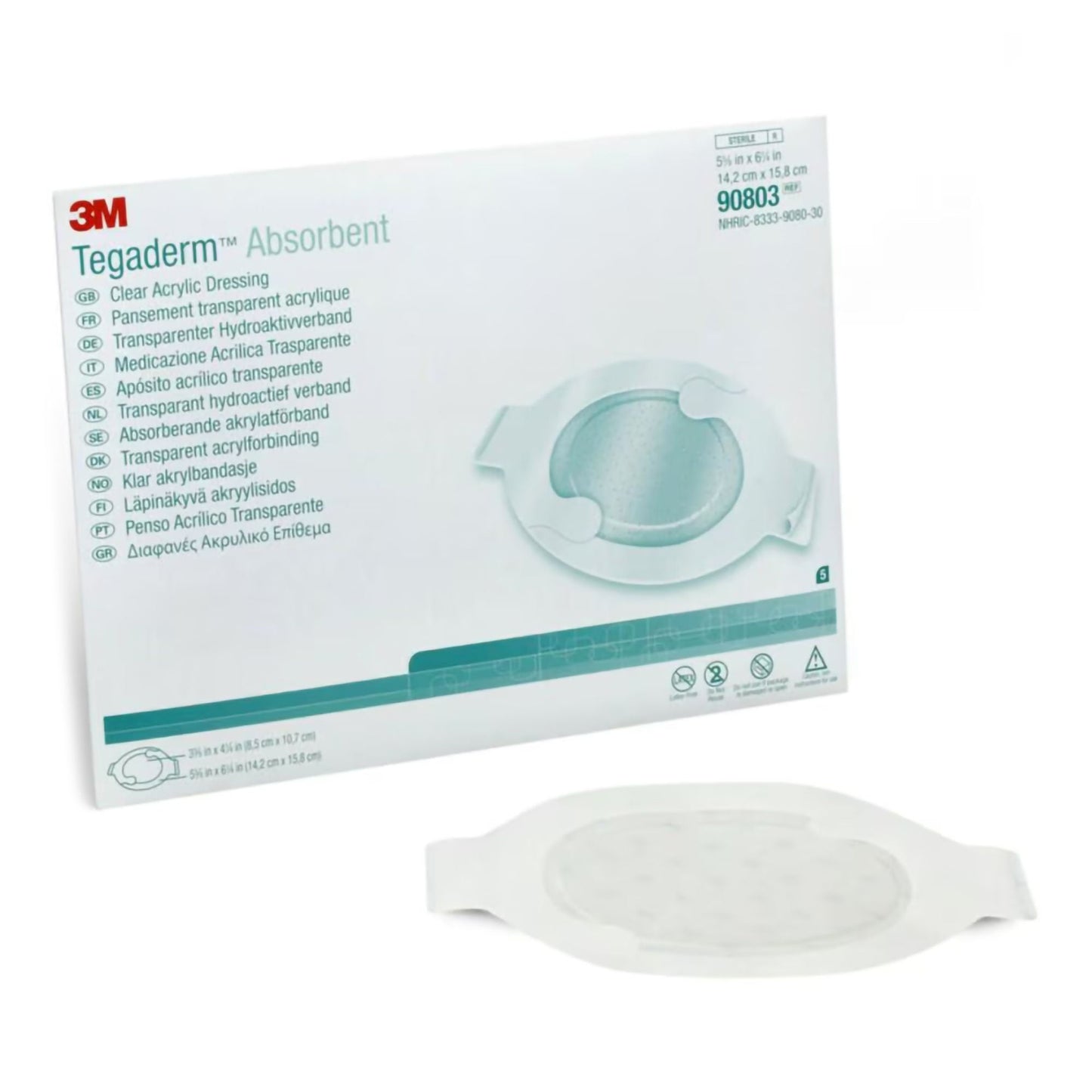 DRESSING, TEGADERM ABSRB ACRYLIC OVAL 5"X7" (10/BX 4BX/CS)