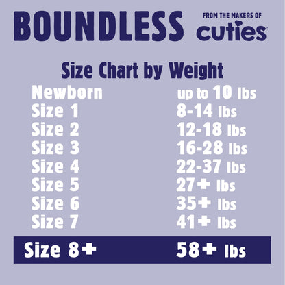 DIAPER, YOUTH CUTIES BOUNDLESSUNSX SZ8 (20/BG 4BG/CS)