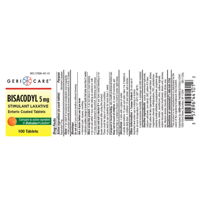 BISACODYL EC, TAB 5MG (100EA/BT 12BT/CS)