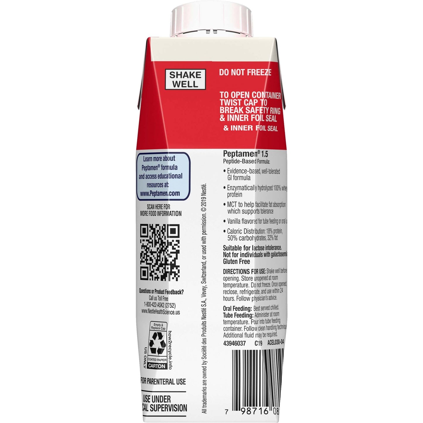 PEPTAMEN 1.5, VAN 250ML (24/CS)
