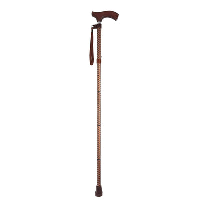 CANE, FOLDING WALKING STICK SWITCH STICKS ENGRAVED COGNAC