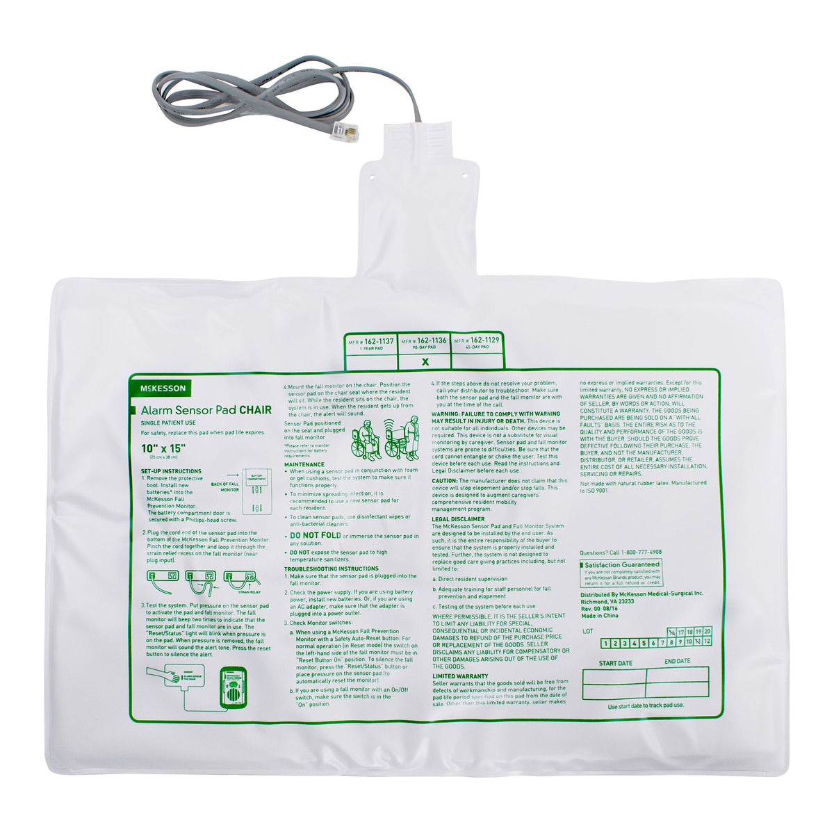 PAD, PRESSURE CHAIR 10"X15" (50/CS)