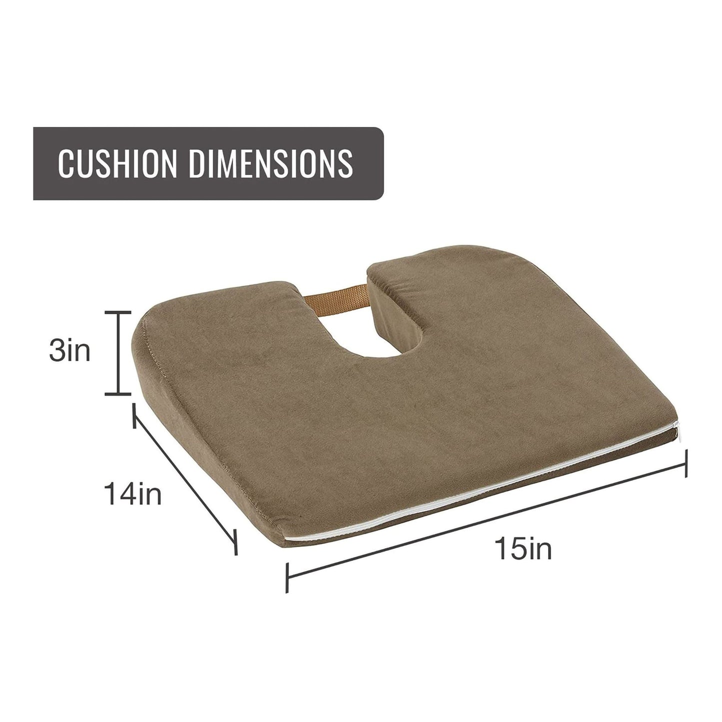 CUSHION, FOAM SEAT DMI F/COCCYX SUPP & BETTER POSTURE CAMEL