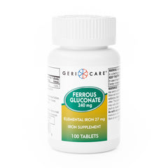 FERROUS GLUCONATE, TAB 240MG (100/BT 12BT/CS)