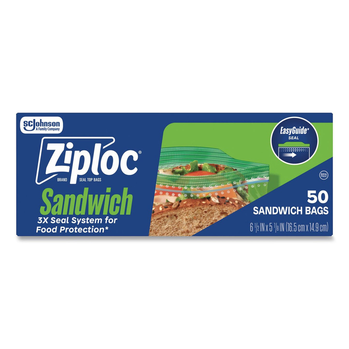 BAG, SANDWICH ZIPLOC STORAGE (50/BX 12BX/CS)