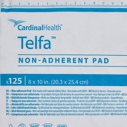 DRESSING, NONADH OUCHLESS TELFA CTN 8"X10"(125/BG) KENDAL
