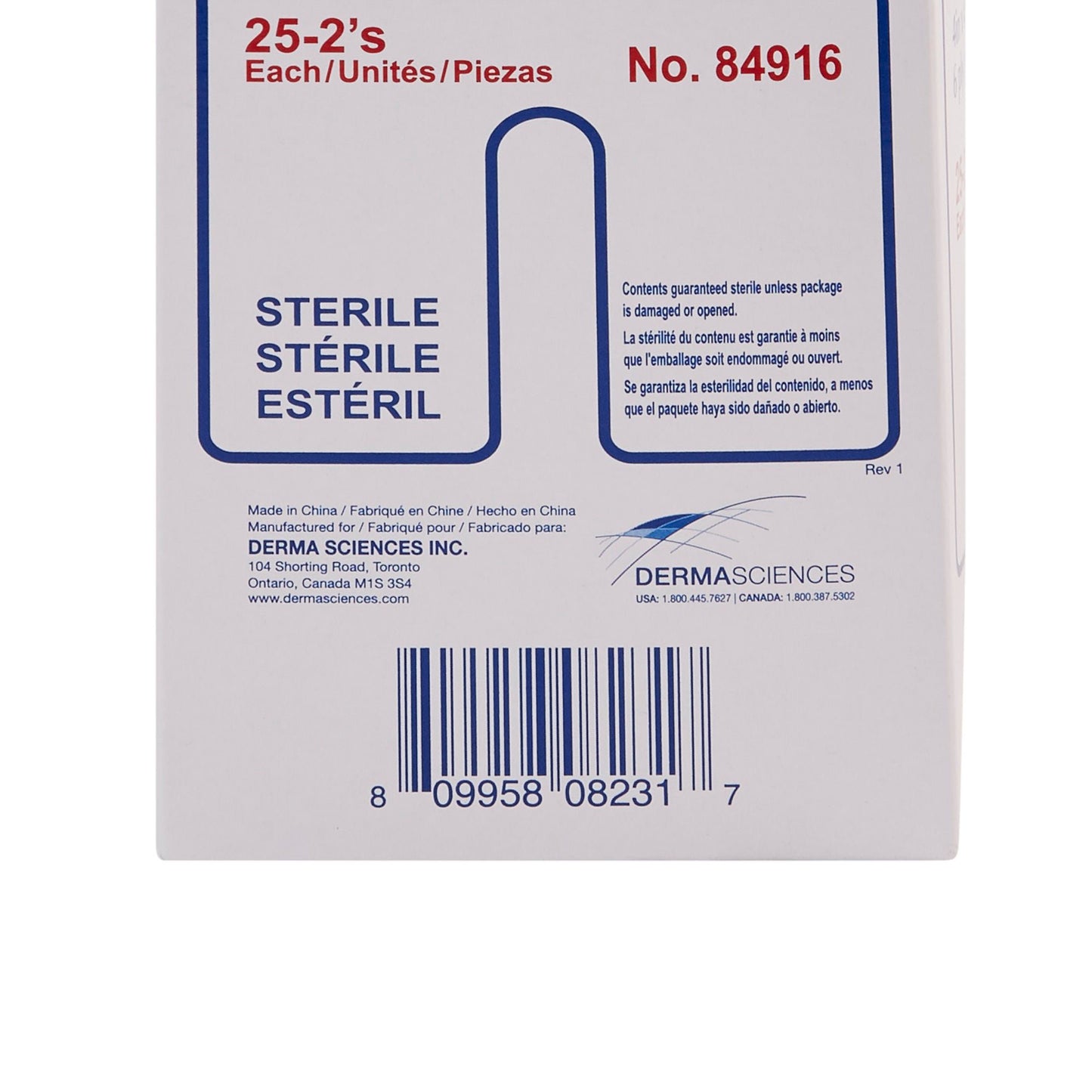 SPONGE, SPLIT HI-ABSRB 4"X4" 6PLY STR (25PK/BX 12BX/CS)