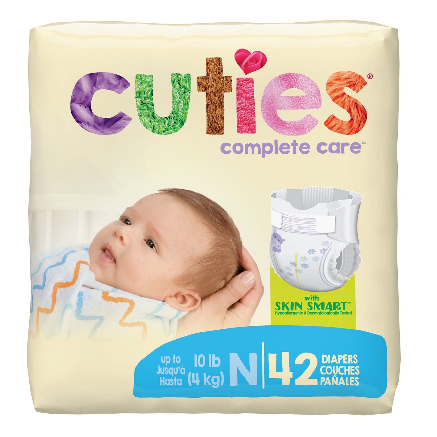 DIAPER, BABY CUTIES NEW BORN (42/BG 4BG/CS)