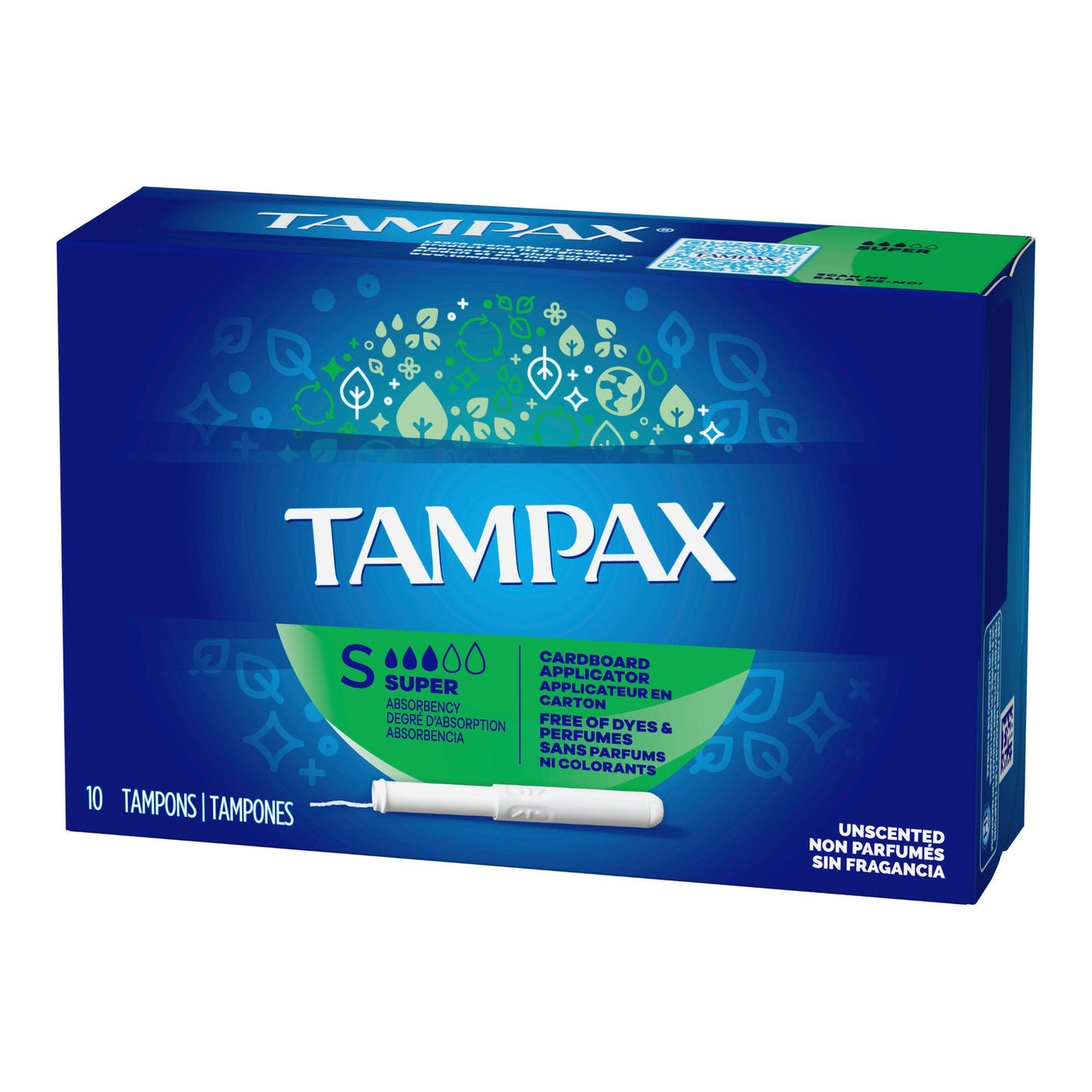 TAMPON, TAMPAX APPL SUPER UNSCENTED (10/BX)