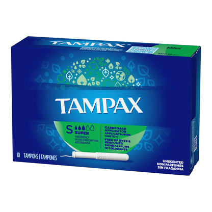 TAMPON, TAMPAX APPL SUPER UNSCENTED (10/BX)